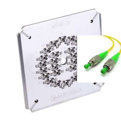 Yüksek verimlilikli Fiber Optic Polishing Jig için Paslanmaz Çelik 26 Port FC APC Polishing Fixture