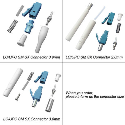 LC/PC Simplex lif Patch Cord Konnektörleri 0.9/2.0/3.0mm Önyükleme ile Yüksek Geri Dönüş Kaybı