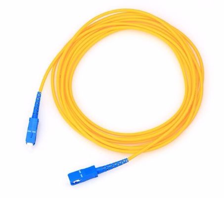 Sarı G657A2 lif Optik Sc Upc - Sc Apc Yama Kablosu Tek Mod Tek Yönlü Kablo