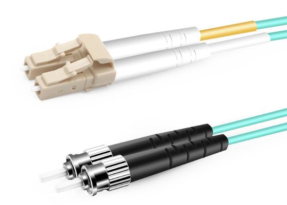 2.0mm 2m Çok Modlu Dubleks lif Optik St - Lc Yama Kablosu OM3 Düşük Ekleme Kaybı